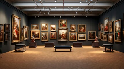 a room with art on the walls