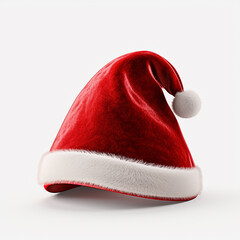 red christmas hat on white background. Made with generative ai
