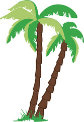 Palm tree in the drawing - 632496425
