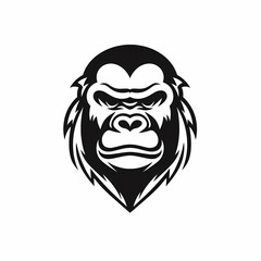 Gorilla Head Symbol Illustration Design