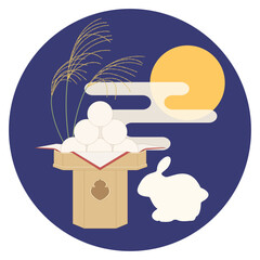 十五夜のイメージイラスト、ベクター素材