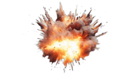 realistic explosion on transparent background