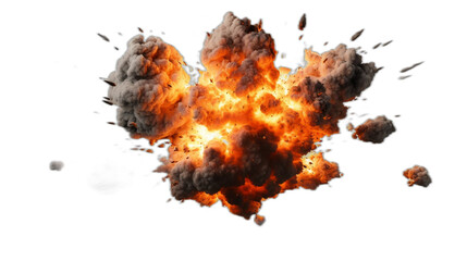 realistic explosion on transparent background