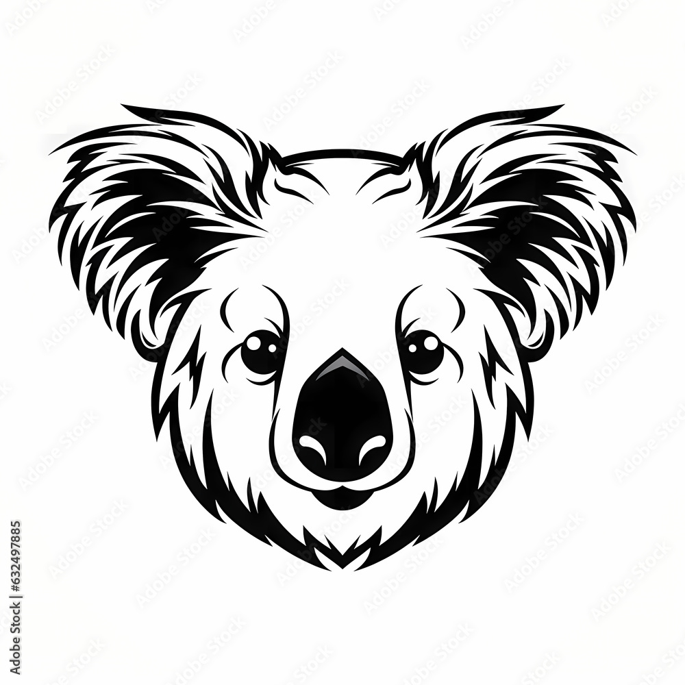 Canvas Prints koala head tattoo design illustration