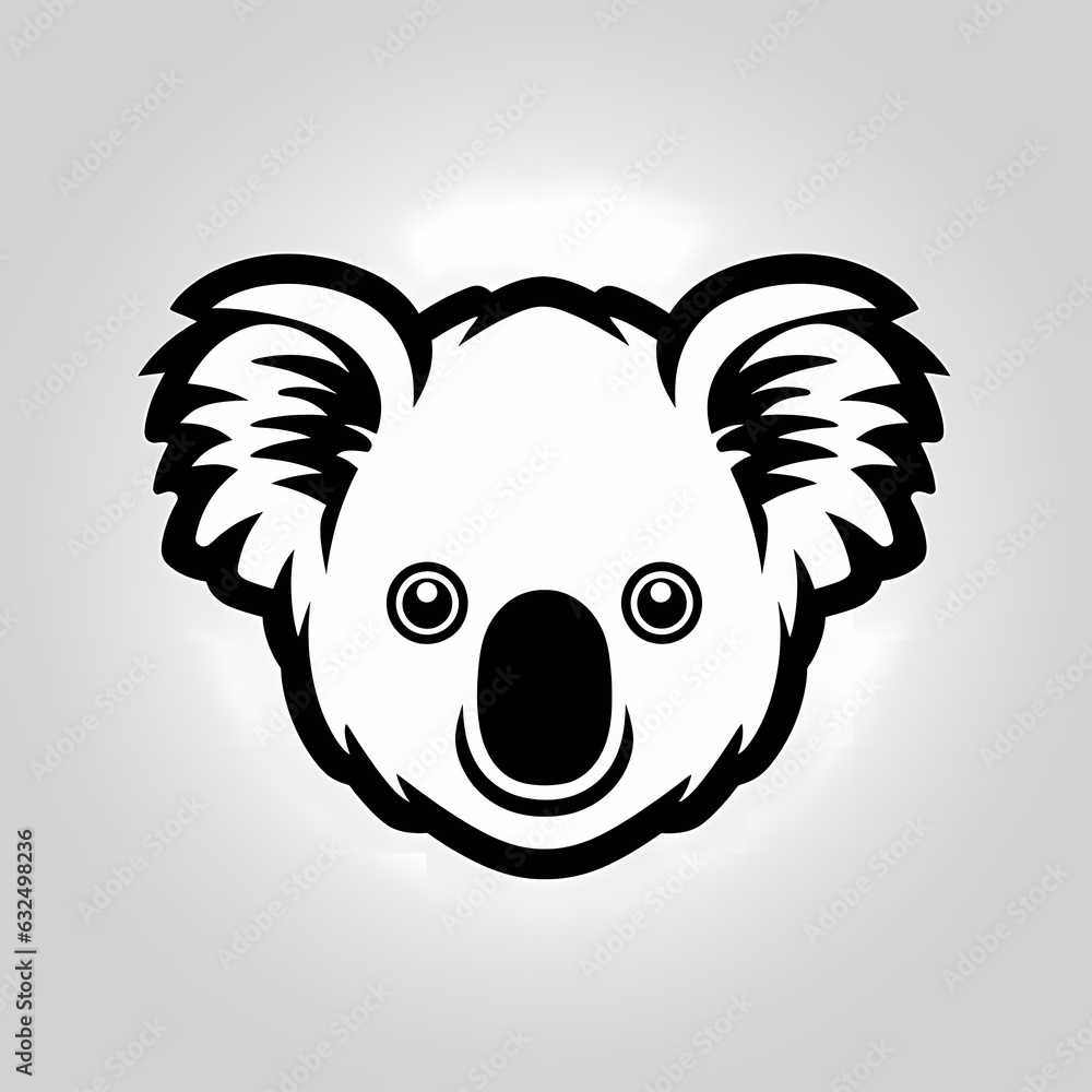 Canvas Prints Koala Head Tattoo Design Illustration