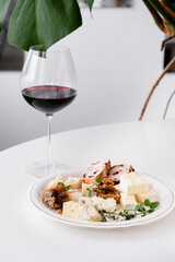 cheese plate and red wine