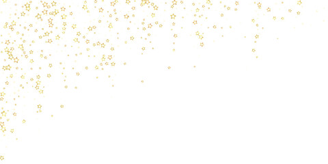 Christmas spirit. Scattered falling stars. Festive christmas confetty overlay template. Festive stars vector illustration on white background.