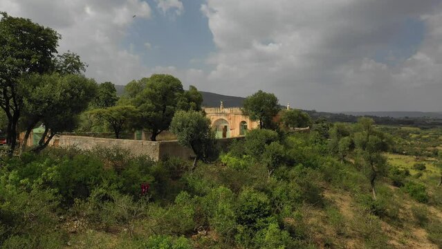 Aerial view of muslim holy site in the countryside Harar Ethiopia