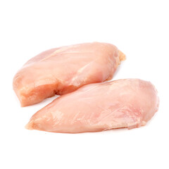 Halal chicken fillet on white background