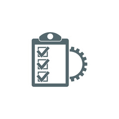 Clipboard gear icon isolated on transparent background