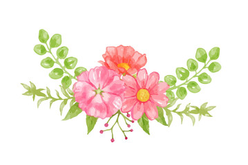 Watercolor floral wreath bouquet	
