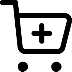 cart add icon illustration in outline style used for web, UI, banner, packaging and many other purposes