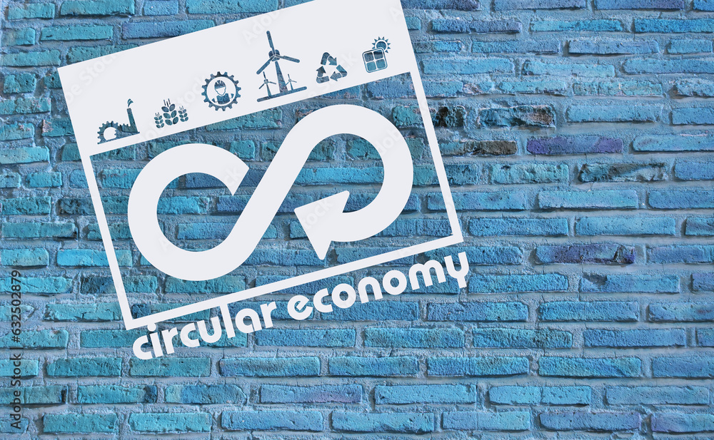 Sticker circular economy icons