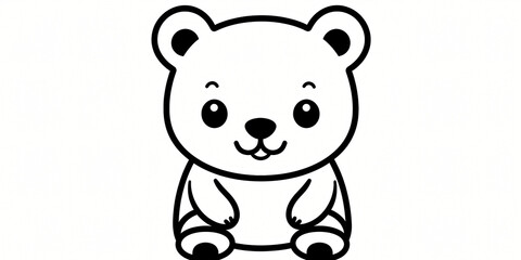 Obraz na płótnie Canvas A delightful printable black-and-white coloring page of a bear for kids. 