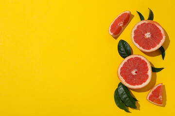 Juicy summer fruit - grapefruit, concept of fresh food