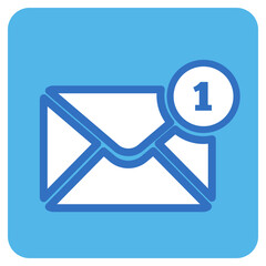 email flat icon in square.
