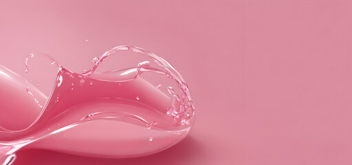 Pink liquid splash background. Generative AI art.