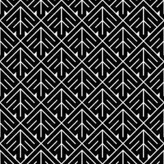 Seamless arrows pattern. Repeated arrowhead shapes background. Squama ornament. Scales image. Ancient window tracery motif. Ethnic embroidery wallpaper. Digital paper for textile print. Vector art.