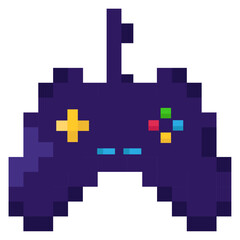 Retro gamepad. Joystick pixel art. Vector illustration
