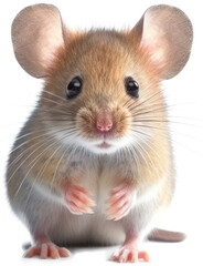 Cute mouse animal in close up with transparent background. Generative AI 4