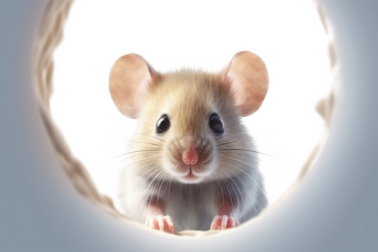 Cute mouse animal in close up with transparent background. Generative AI 5
