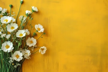 Obraz premium flowers on wooden background