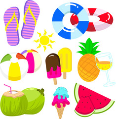 flat design summer clipart collections 01