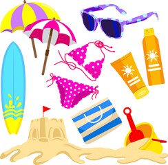 flat design summer clipart collections 02
