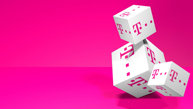 Telekom Logo W&uuml;rfel Dynamik Tisch Vorlage