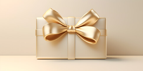 Gift box with golden ribbon 