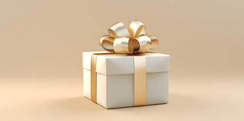Gift box with golden ribbon 