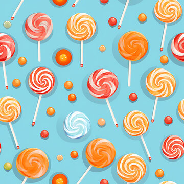 Colorful Candies and Lollipops on a background