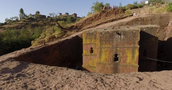 Monolithic rock-cut church of bete giyorgis Amhara Region Lalibela Ethiopia