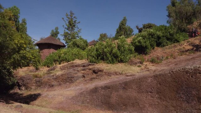 Traditional house for the monks Amhara region Lalibela Ethiopia