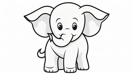 Explore creativity with a printable black & white elephant coloring page.