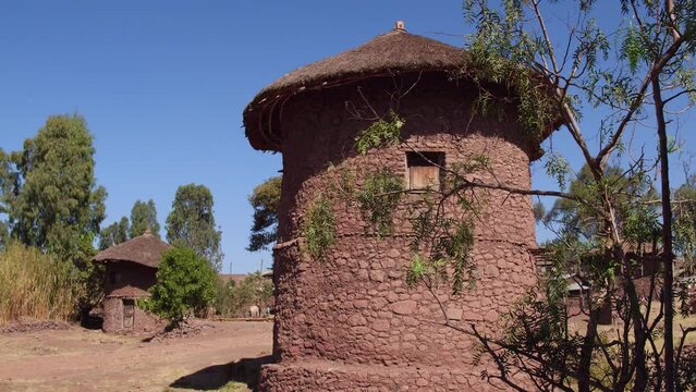Traditional house for the monks Amhara Region Lalibela Ethiopia
