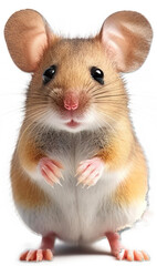 Cute mouse animal in close up with transparent background. Generative AI 3-2-2