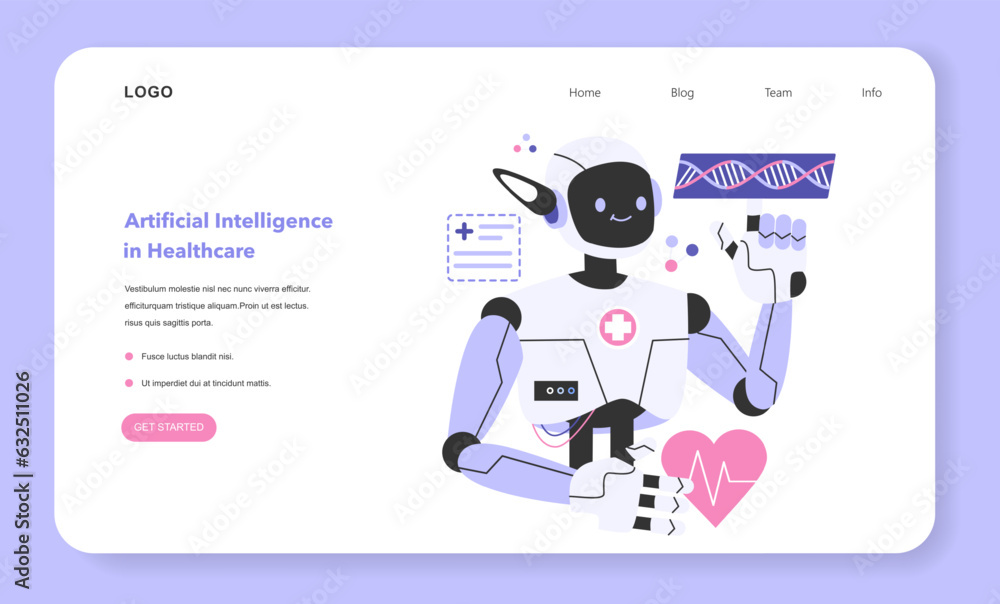 Poster neural network helping in a healthcare web banner or landing page.