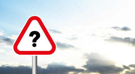 question mark on sky backgroud	