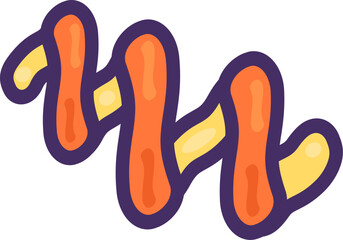 Flat Outline Peeled Citrus Orange Fruit Icon