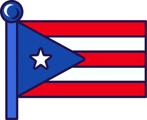 Puerto Rico Country Flagpole Flag Banner