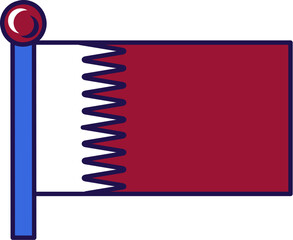 Qatar Country Flagpole Flag Banner