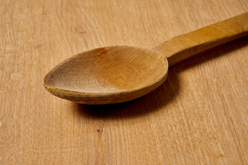 A handmade wooden spoon