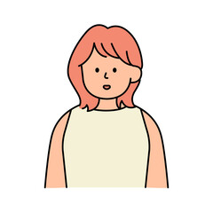 Female Avatars profile , office workers, hand-drawn icon style, character design, vector illustration.