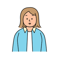 Female Avatars profile , office workers, hand-drawn icon style, character design, vector illustration.