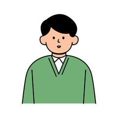 Male Avatars profile , office workers, hand-drawn icon style, character design, vector illustration.