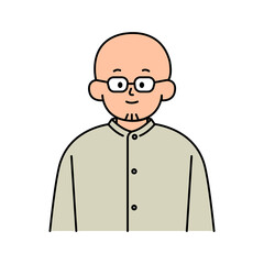 Male Avatars profile , office workers, hand-drawn icon style, character design, vector illustration.