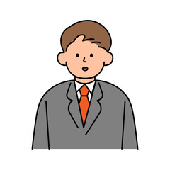Male Avatars profile , office workers, hand-drawn icon style, character design, vector illustration.