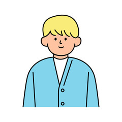 Male Avatars profile , office workers, hand-drawn icon style, character design, vector illustration.