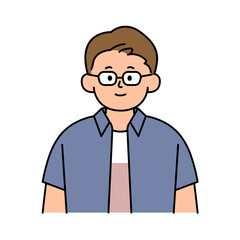 Male Avatars profile , office workers, hand-drawn icon style, character design, vector illustration.